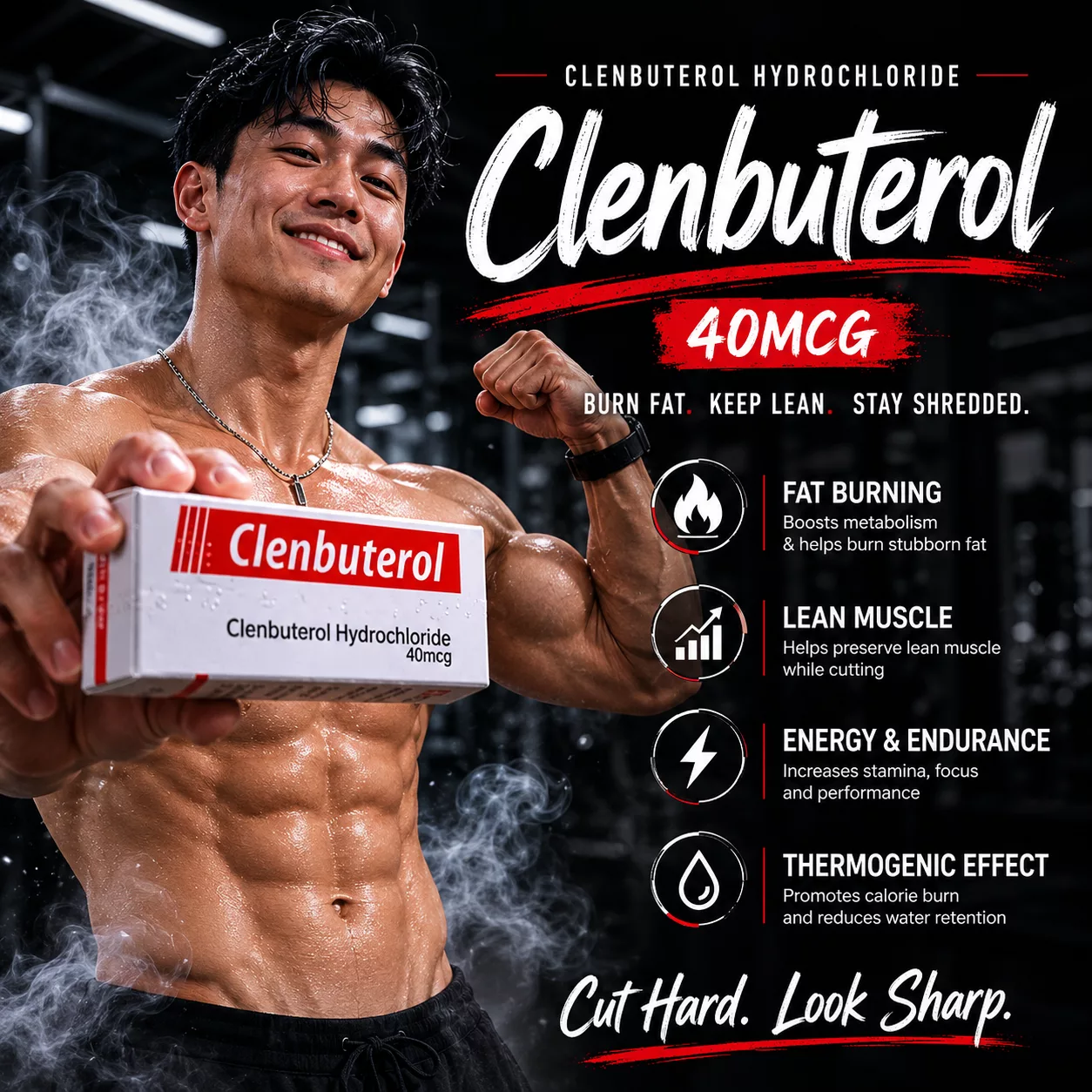 Buy Clenbuterol Hydrochloride 40 mcg - 50 Tablets