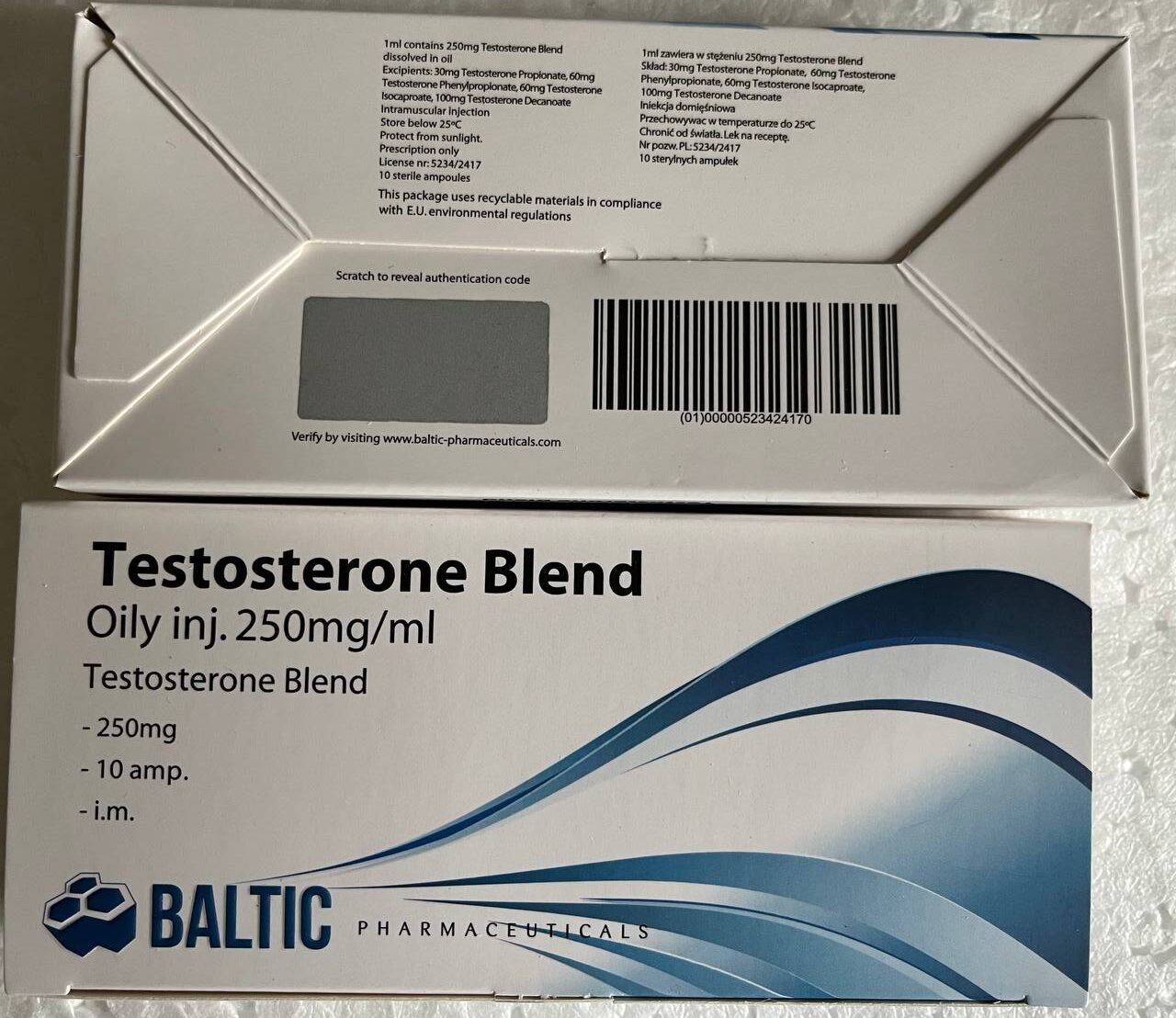 Buy Testosterone Blend AKA Sustanon 250mg/ml 10 x 1ml Ampoules Baltic Pharmaceuticals