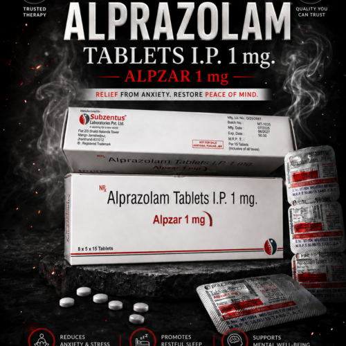 Buy Alprazolam 30 Tablets I.P. 1 mg (Alpzar 1 mg)