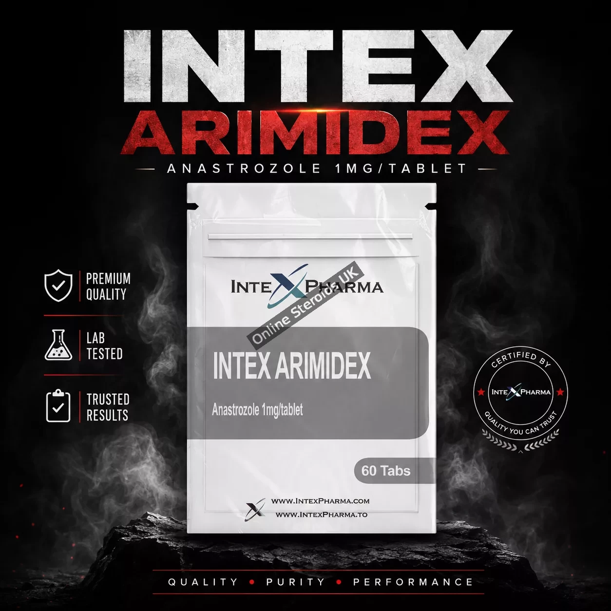 Intex Pharma Arimidex 1mg x 60 tabs (Anastrazole)1