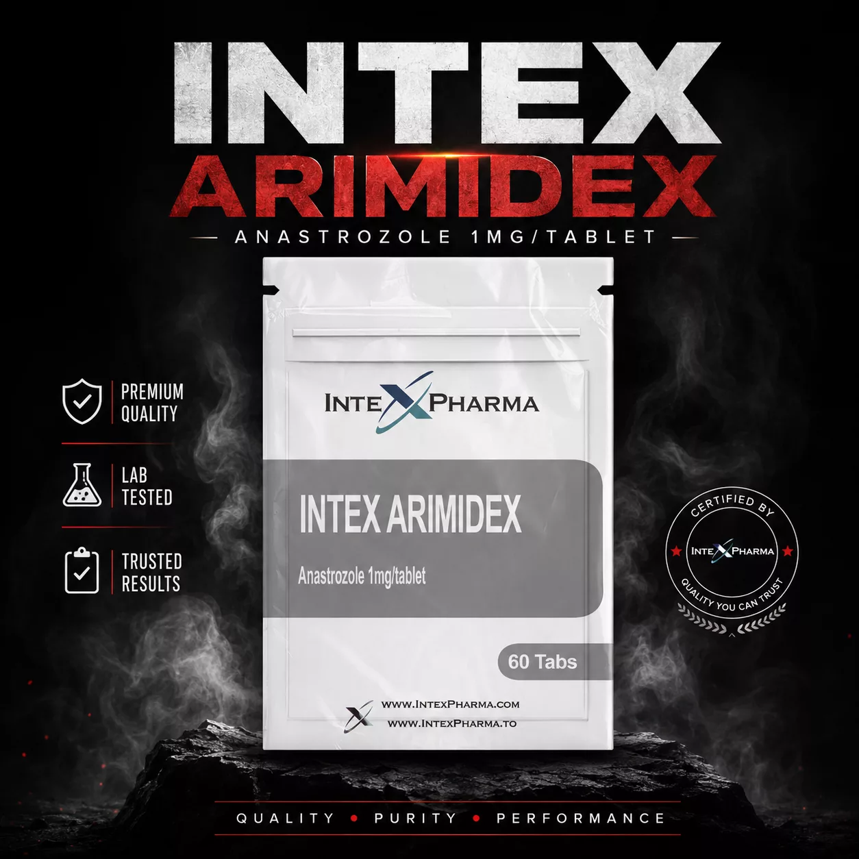 Intex Pharma Arimidex 1mg x 60 tabs (Anastrazole)1