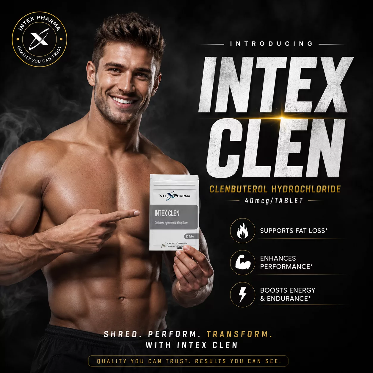 Intex Pharma Clenbuterol (Clen) 40mcg x 100 tabs