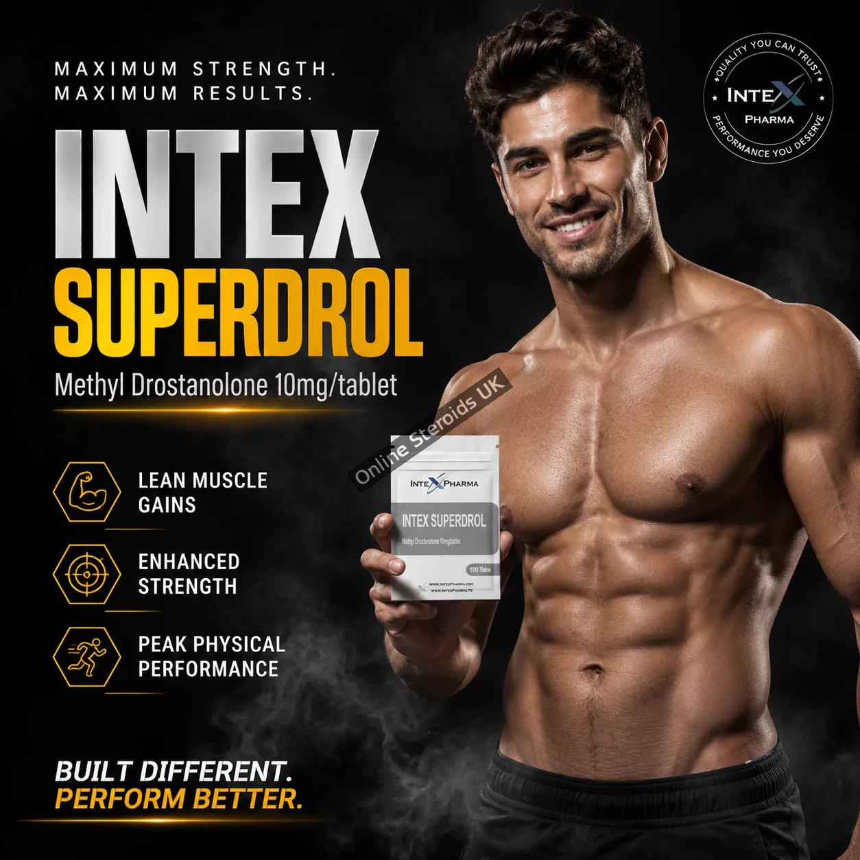 Intex Pharma Superdrol (Methyl Drostanolone) 10mg x 100 tabs