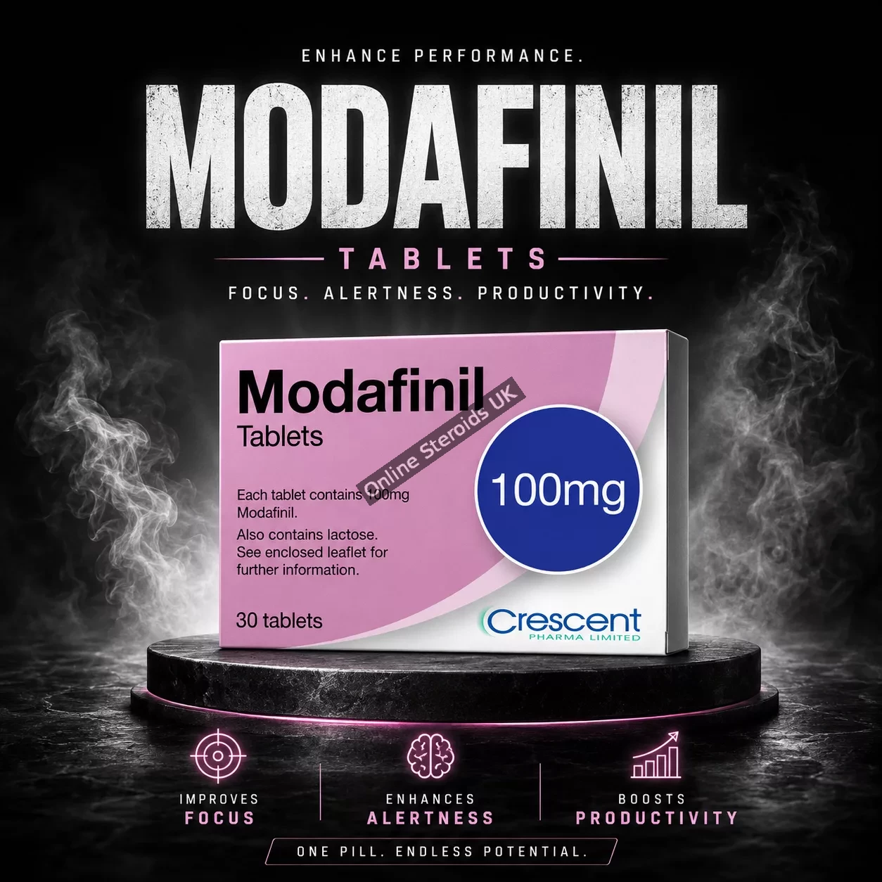 Buy Modafinil 100mg x 30 Tabs