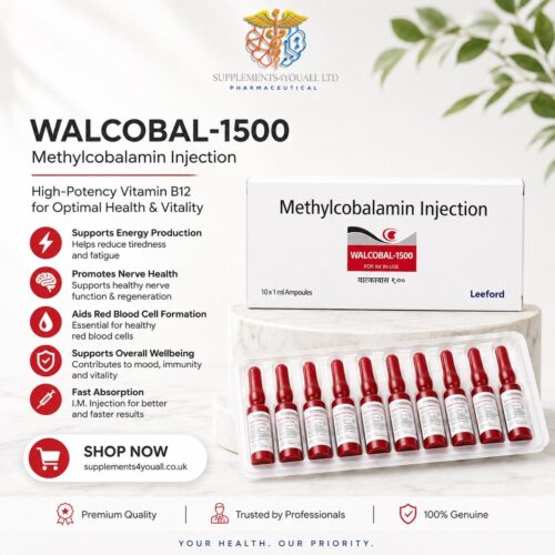 B12 Injections 1500mcg | Methylcobalamin B12 x 10 Ampules