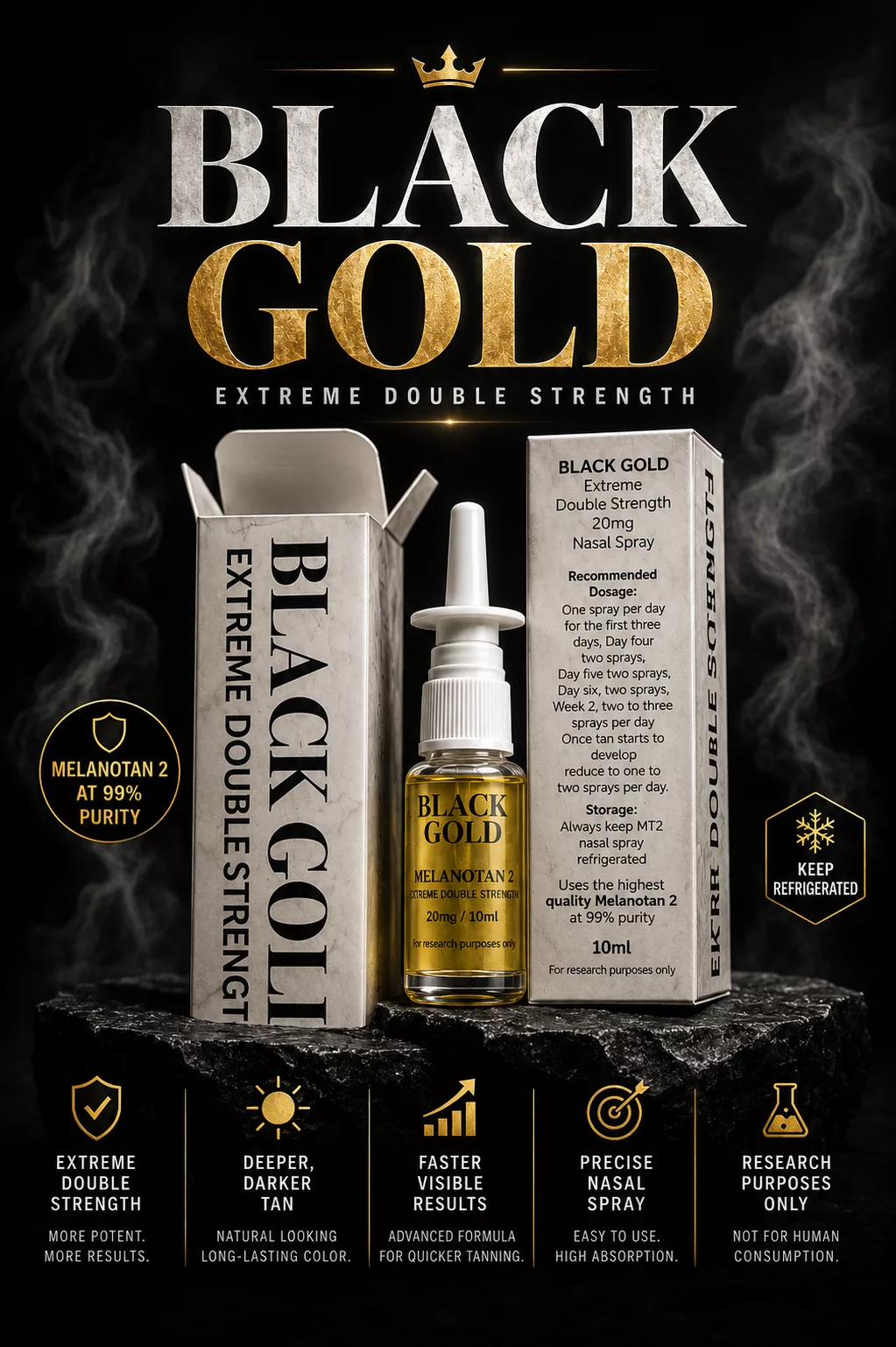 MT2 Tan Nasal - Black Gold 20mg/10ml