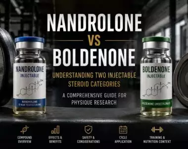 Athletic gym scene representing a comparison between nandrolone and boldenone injectable steroid categories